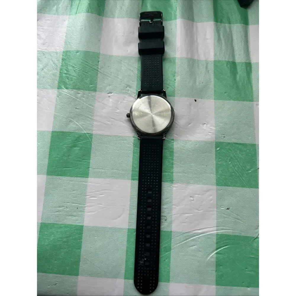 FMD All Black Rubber Band Quartz Watch